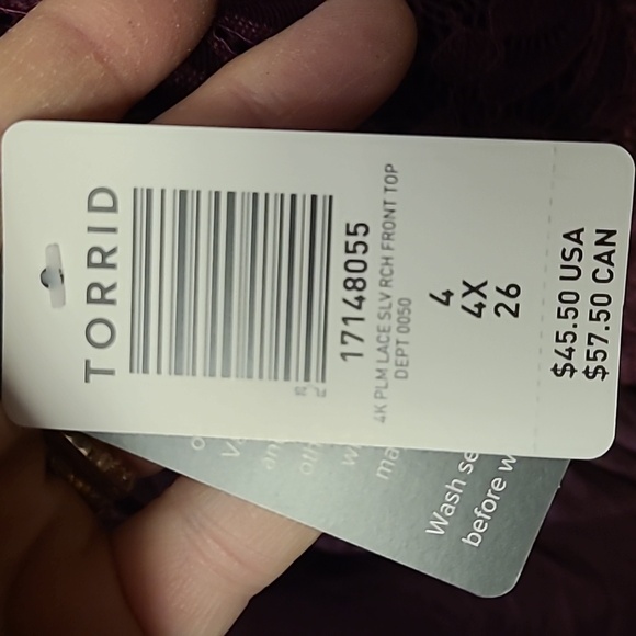 Torrid Plus Size Super Soft Top Size 4X. Beautiful burgandy.  NWT - Picture 15 of 15